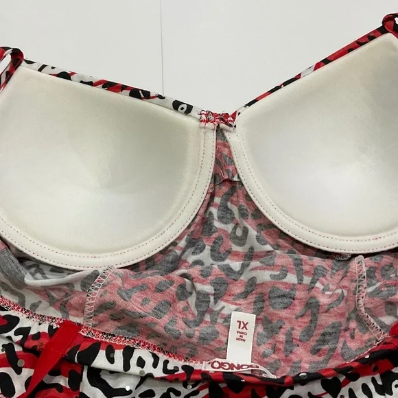 Bongo Ciara Red Corvette Animal Print Juniors Cami Top XL From Sears - Picture 9 of 14